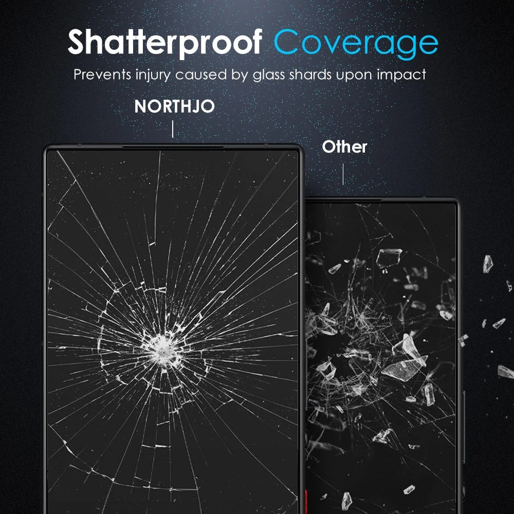 NORTHJO A+ Screen Protector For ZTE nubia Red Magic 9S Pro 5G  /  9S Pro+ 5G  /  9 Pro 5G  /  9 Pro+ 5G High Aluminum-Silicon Film 0.3mm 2.5D, Black - 5
