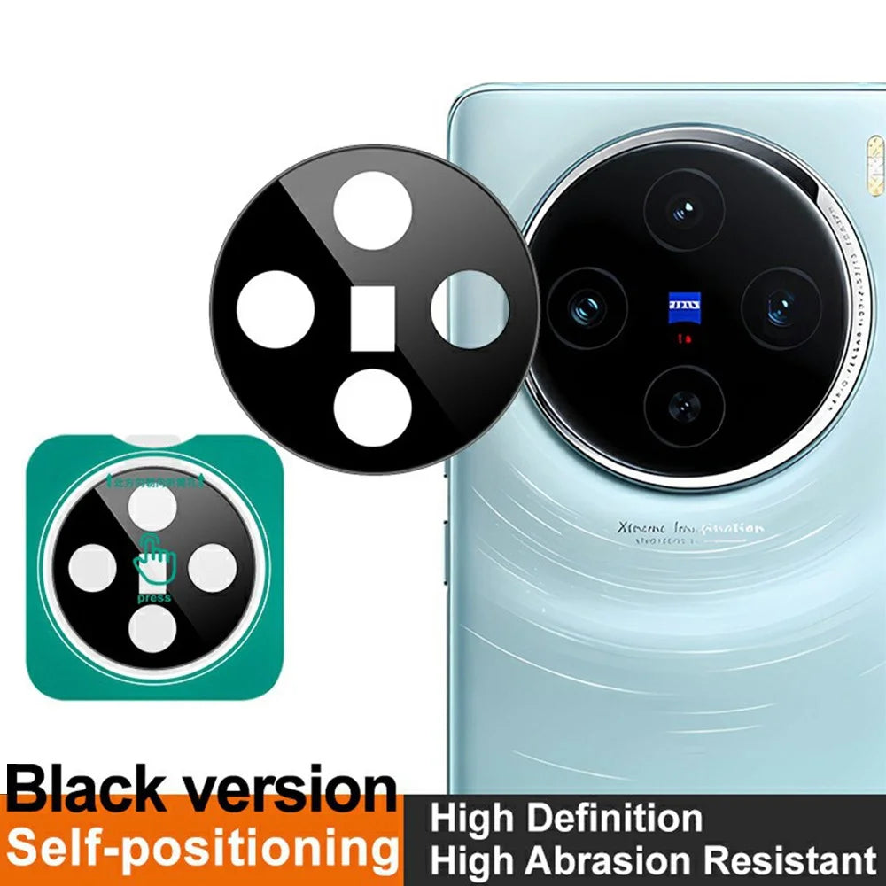 IMAK For vivo X100 5G Tempered Glass Camera Lens Protector with Self-Positioning Frame (Black Version) - 3