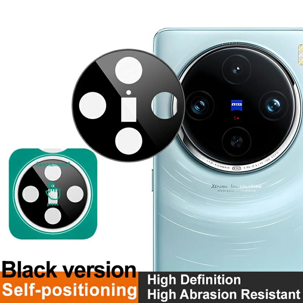 IMAK For vivo X100 Pro 5G Tempered Glass Camera Lens Protector with Self-Positioning Frame (Black Version) - 3