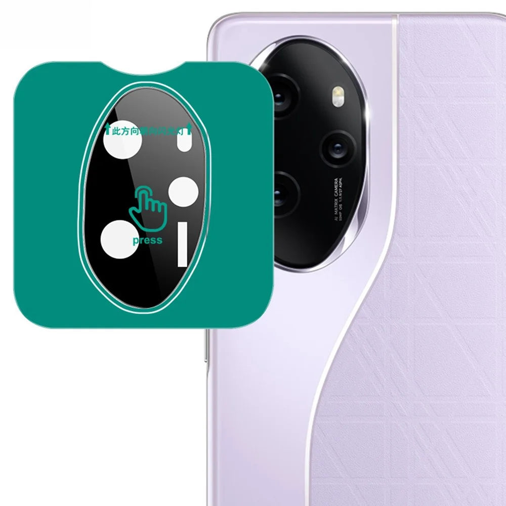 IMAK For Honor 100 Pro 5G Tempered Glass Camera Lens Protector with Self-Positioning Frame (Black Version) - 1