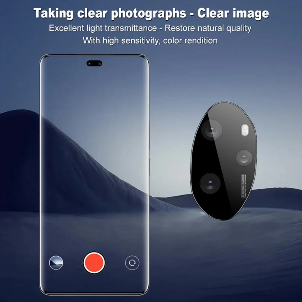 IMAK For Honor 100 Pro 5G Tempered Glass Camera Lens Protector with Self-Positioning Frame (Black Version) - 4
