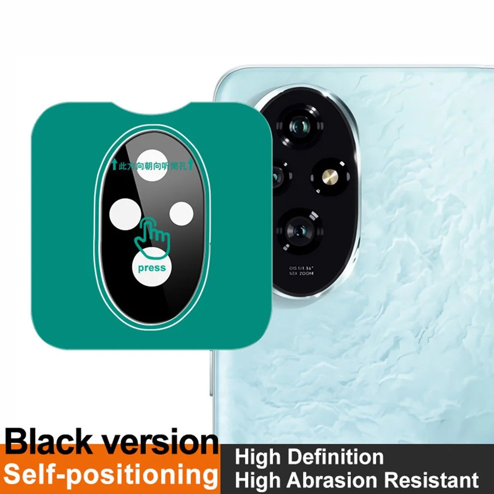IMAK For Honor 200 5G Tempered Glass Camera Lens Protector with Self-Positioning Frame (Black Version) - 3