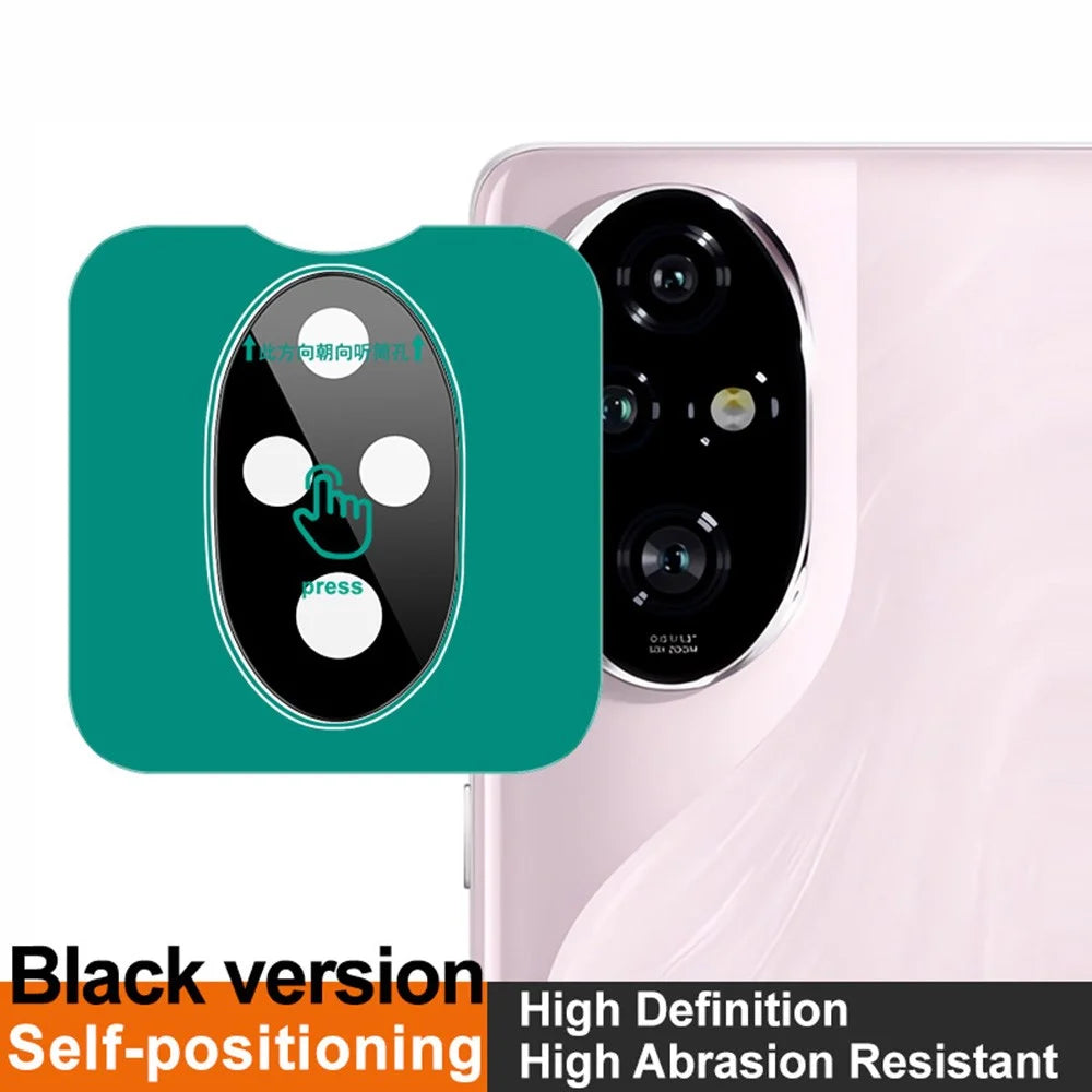 IMAK For Honor 200 Pro 5G Tempered Glass Camera Lens Protector with Self-Positioning Frame (Black Version) - 3