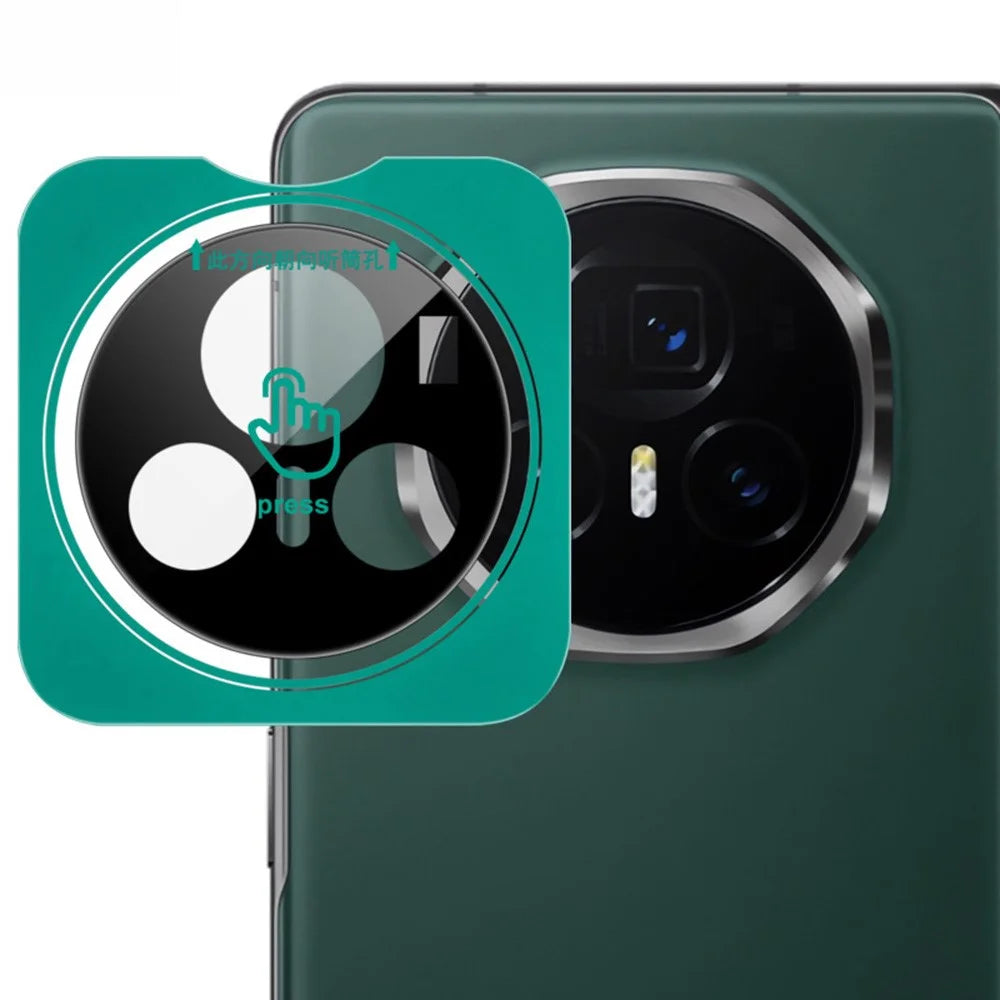 IMAK For Honor Magic V3 5G Tempered Glass Camera Lens Protector with Self-Positioning Frame (Black Version) - 1
