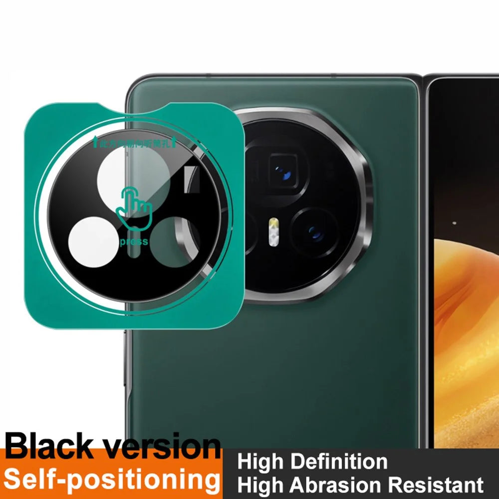 IMAK For Honor Magic V3 5G Tempered Glass Camera Lens Protector with Self-Positioning Frame (Black Version) - 3