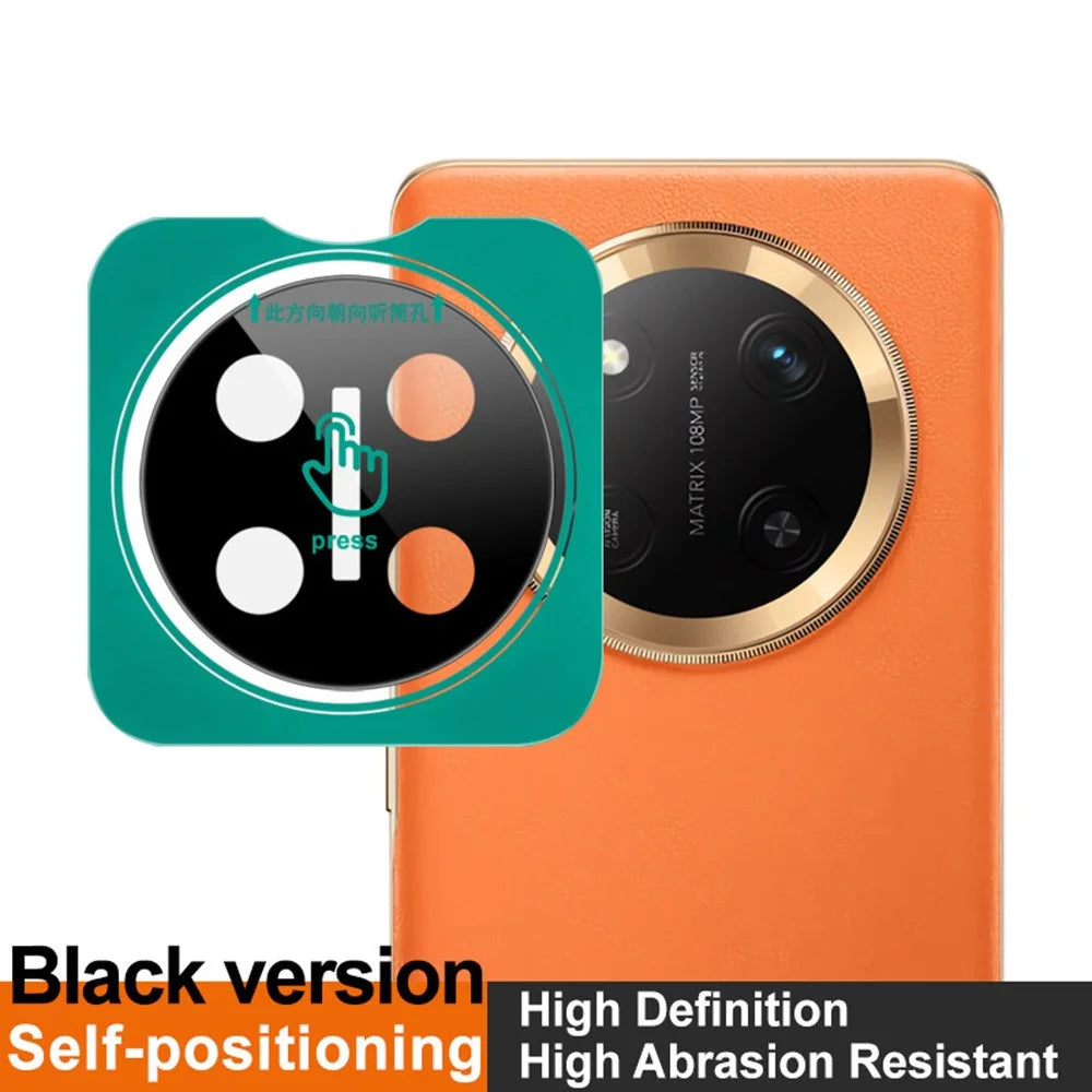 IMAK For Honor Magic7 Lite 5G / X9c 5G / X60 Pro 5G Tempered Glass Camera Lens Protector with Self-Positioning Frame (Black Version) - 3