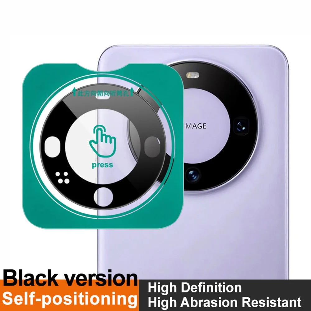 IMAK For Huawei Mate 60 Tempered Glass Camera Lens Protector with Self-Positioning Frame (Black Version) - 3