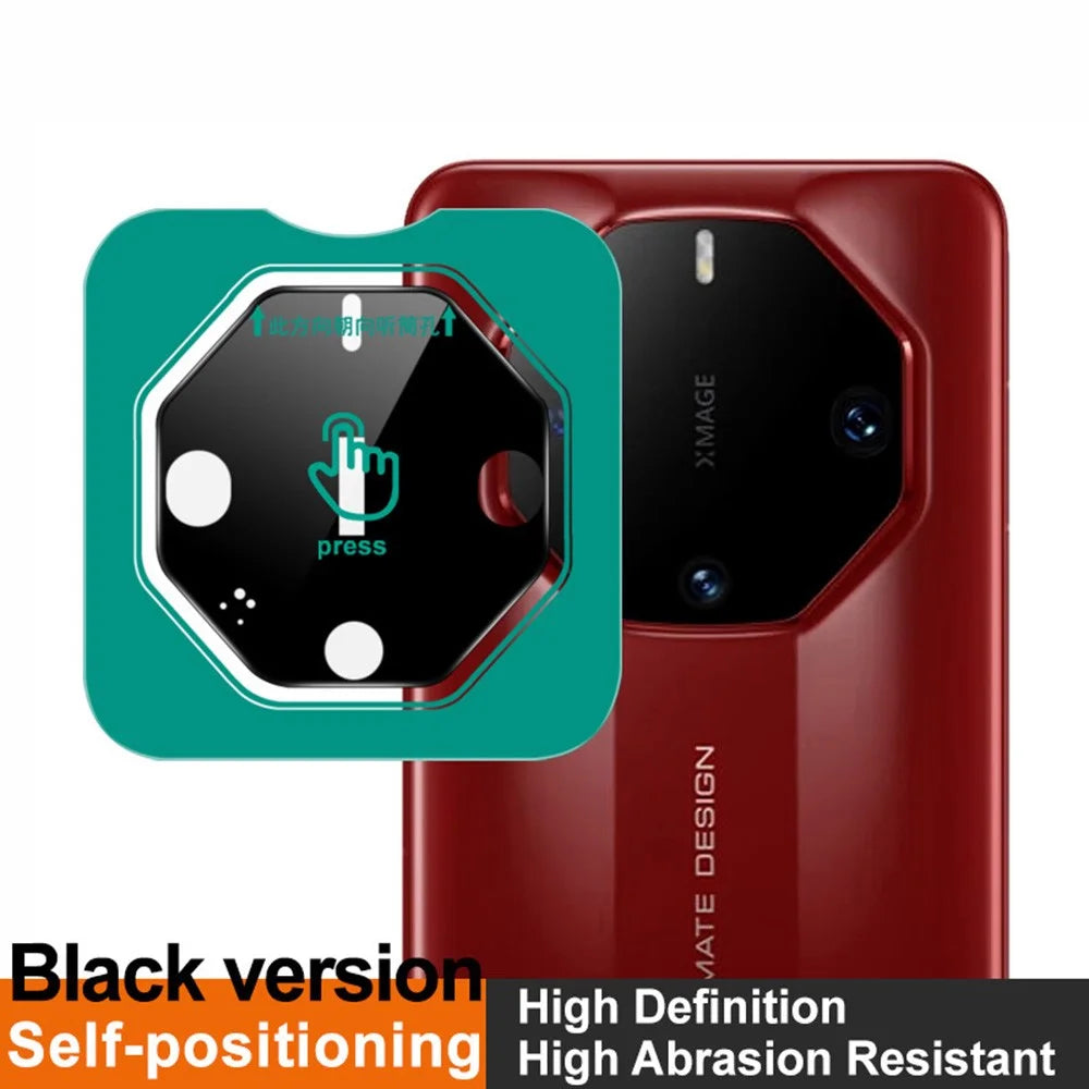 IMAK For Huawei Mate 60 RS Ultimate Tempered Glass Camera Lens Protector with Self-Positioning Frame (Black Version) - 3