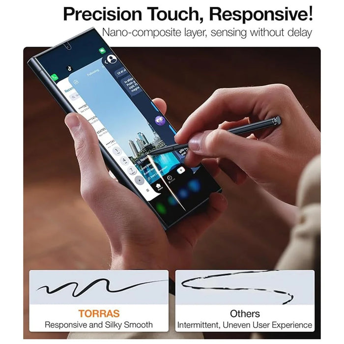 TORRAS Glassgo For Samsung Galaxy S25 Ultra Screen Protector Tempered Glass HD Film with Automatic Dust Removal Tool - 3
