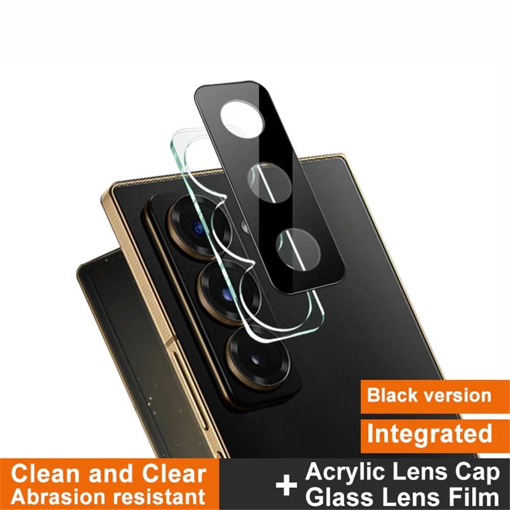 IMAK For Samsung Galaxy Z Fold Special / W25 5G Tempered Glass Lens Film+Acrylic Cap (Black Version) - 2