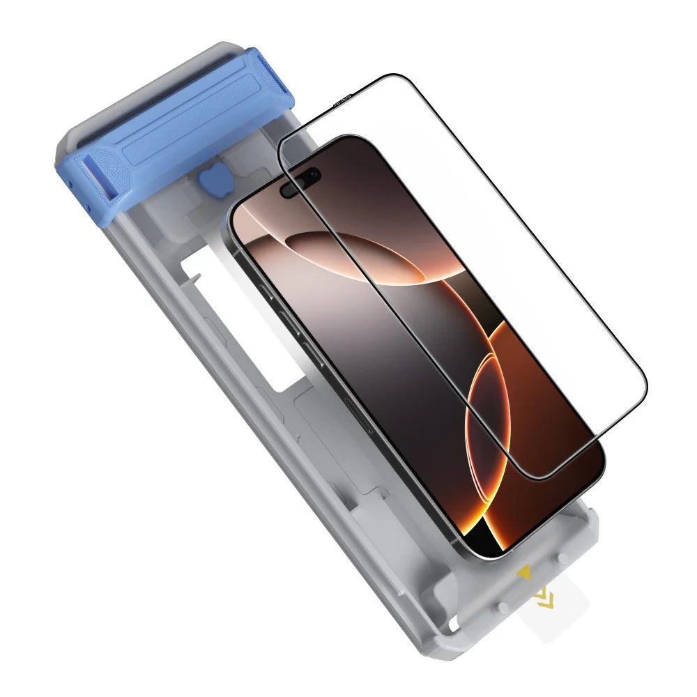 RURIHAI For iPhone 16 Plus Tempered Glass Film 3D Cold Carving Screen Protector with Dust Remover - 1