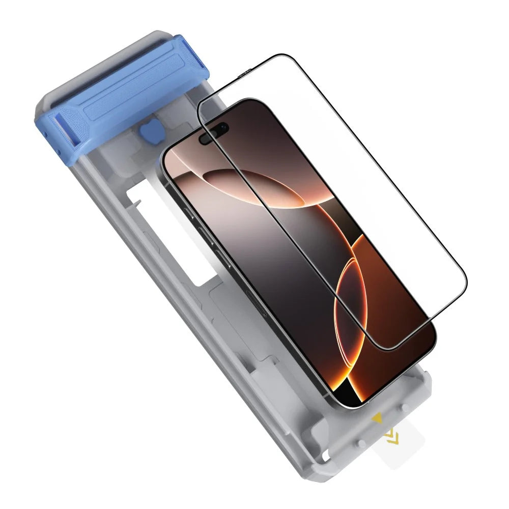 RURIHAI For iPhone 16 Pro Tempered Glass Film 3D Cold Carving Screen Protector with Dust Remover - 1