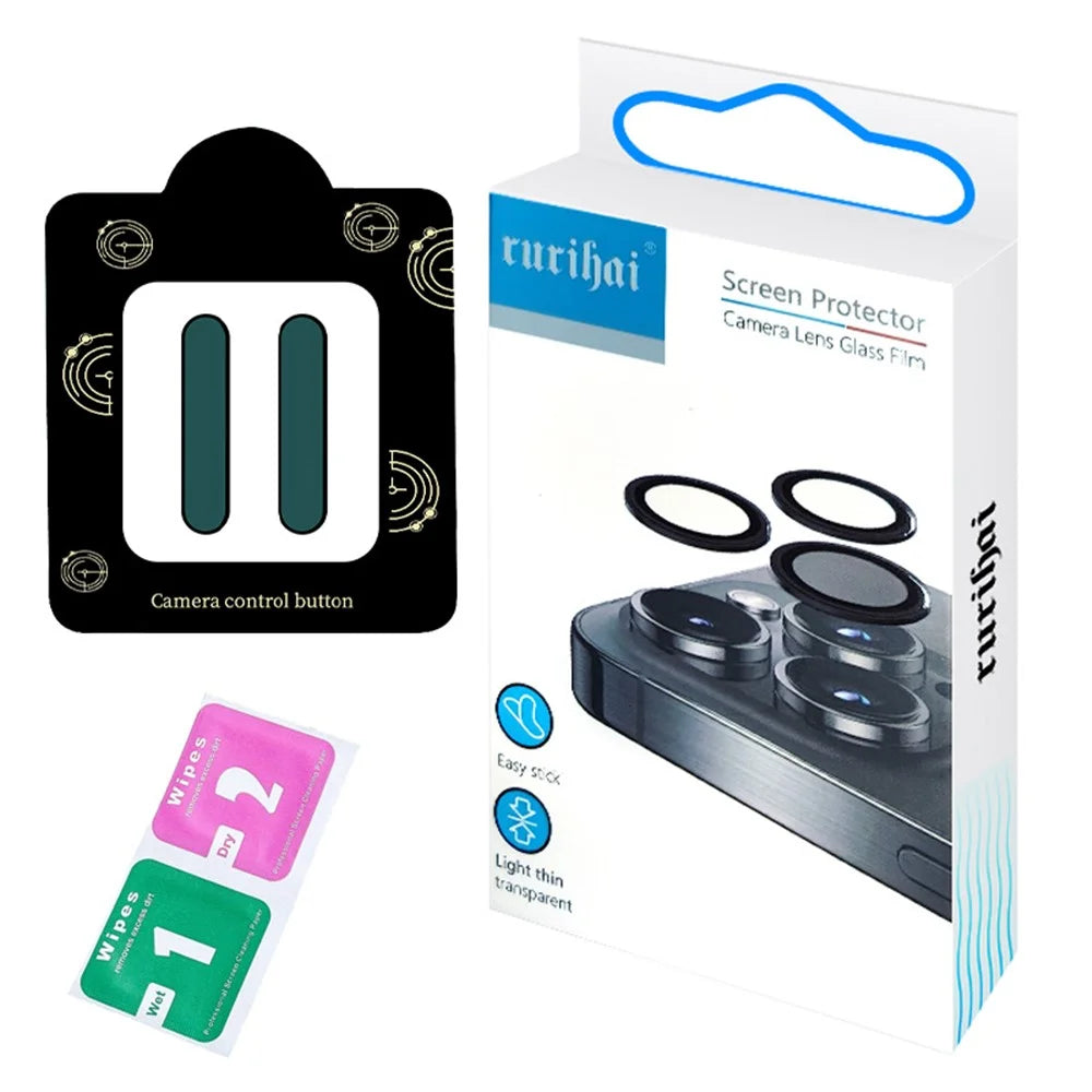 RURIHAI 2Pcs Camera Control Button Sticker for iPhone 17 Pro Max / 17 Pro / 17 / 16 Pro Max / 16 Pro / 16 Plus / 16 Glass Camera Button Protector - Green - 6
