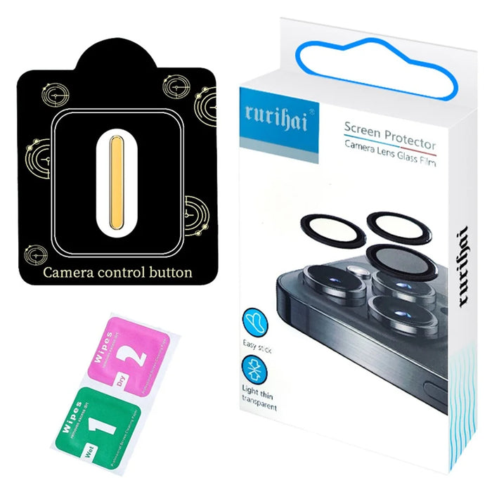RURIHAI Metal Camera Control Button Sticker for iPhone 16 Pro Max / 16 Pro / 16 Plus / 16 Camera Button Cover - Yellow - 5
