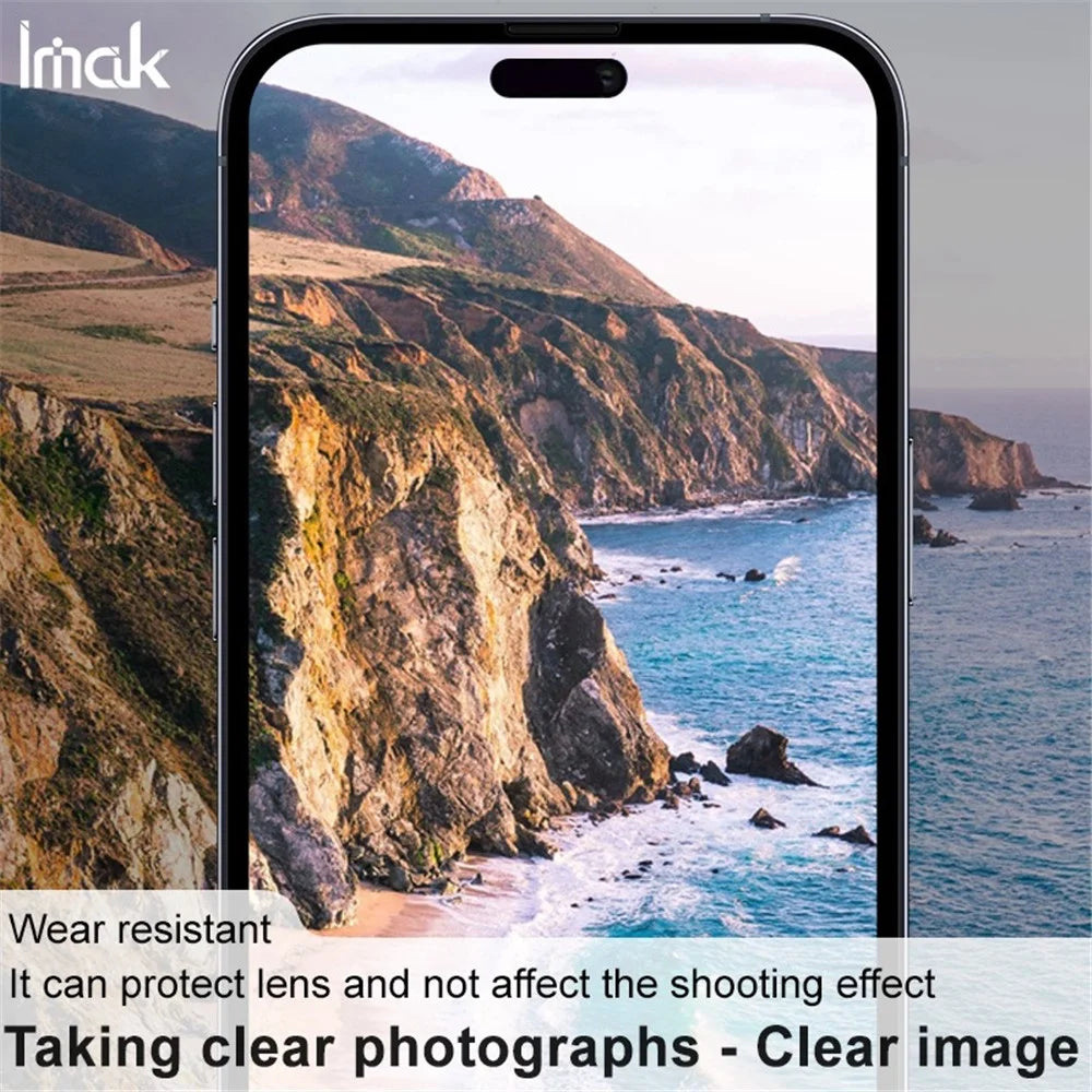 IMAK Anti-scratch Lens Protector for iPhone 14 Pro / 14 Pro Max, Tempered Glass Camera Lens Film + Acrylic Lens Cap - 3