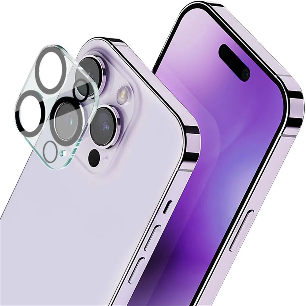 IMAK Anti-scratch Lens Protector for iPhone 14 Pro / 14 Pro Max, Tempered Glass Camera Lens Film + Acrylic Lens Cap - 4
