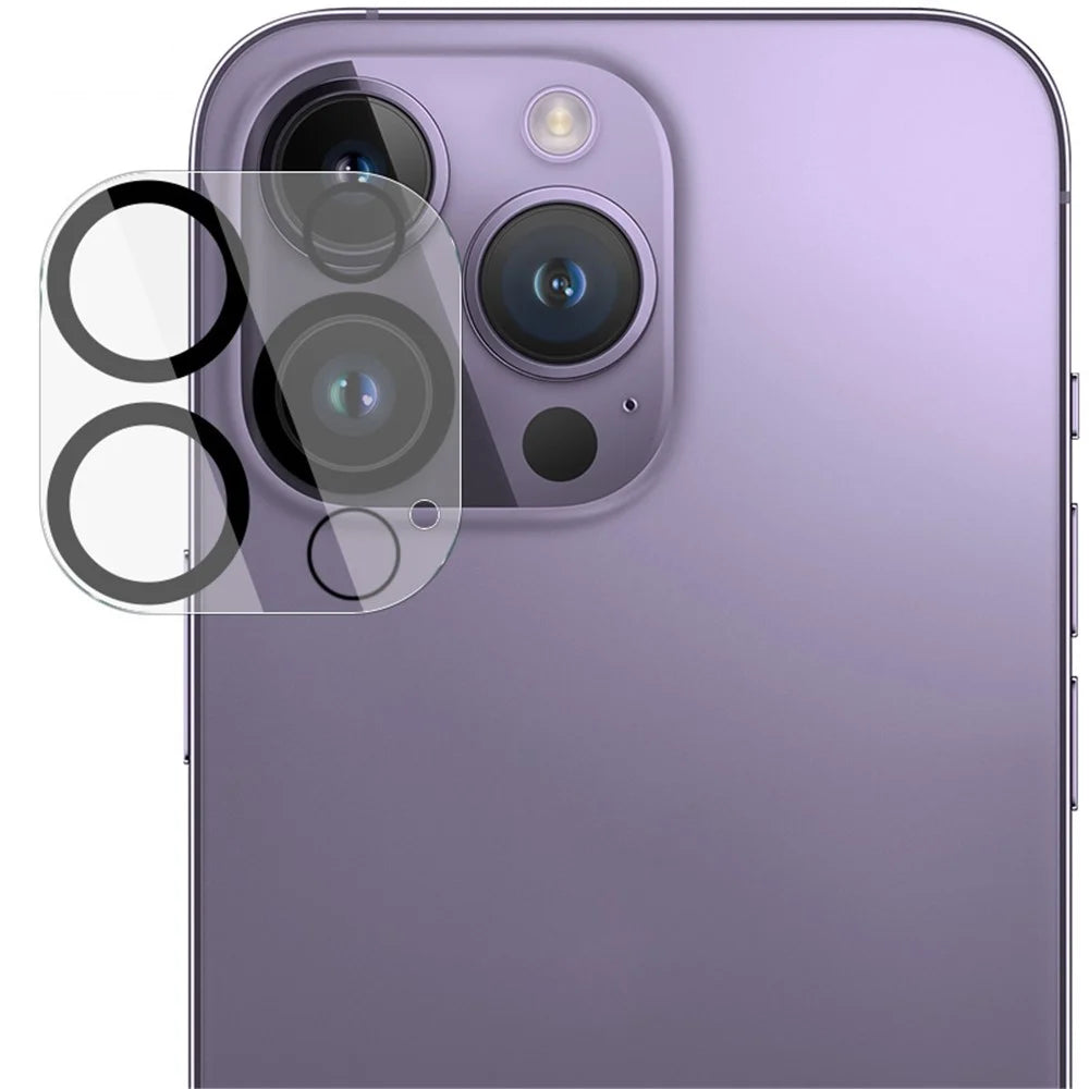IMAK Anti-scratch Lens Protector for iPhone 14 Pro / 14 Pro Max, Tempered Glass Camera Lens Film + Acrylic Lens Cap - 5