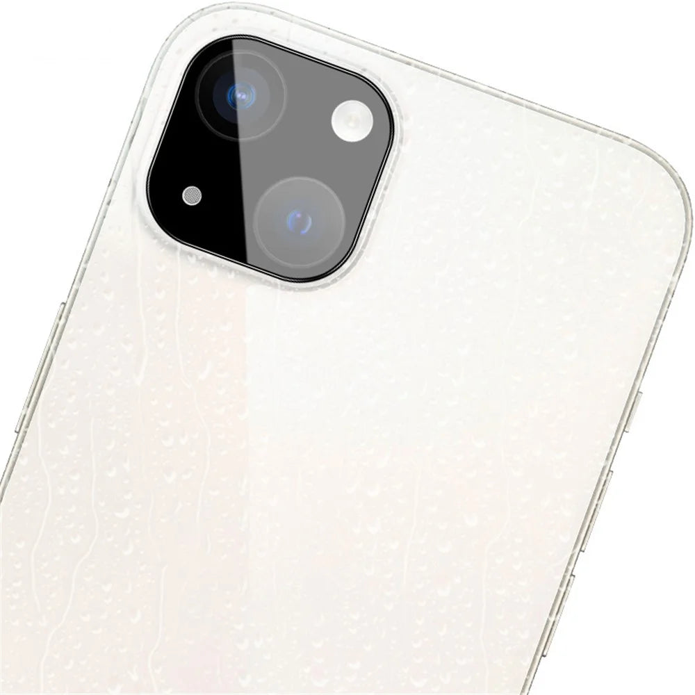 IMAK Tempered Glass Lens Protector + Acrylic Lens Cap for iPhone 14 / 14 Plus, Anti-abrasion Camera Lens Film (Black Version) - 7