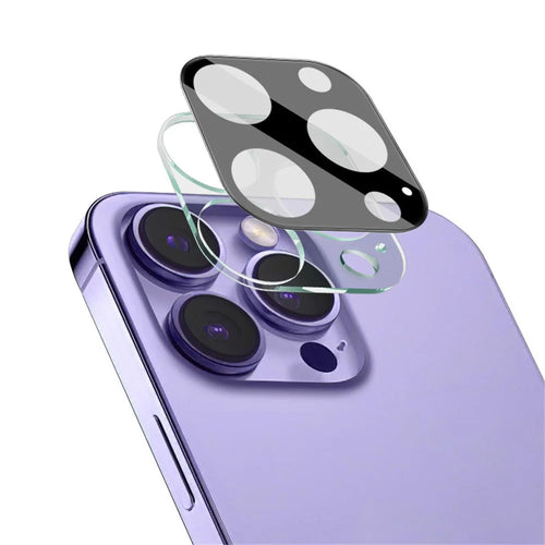 IMAK For iPhone 14 Pro / 14 Pro Max Tempered Glass Lens Film + Acrylic Lens Cap Anti-scratch Camera Lens Protector (Black Version) - 1