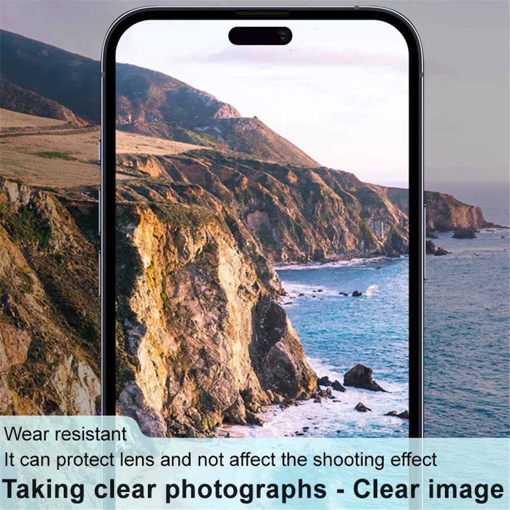IMAK For iPhone 14 Pro / 14 Pro Max Tempered Glass Lens Film + Acrylic Lens Cap Anti-scratch Camera Lens Protector (Black Version) - 3