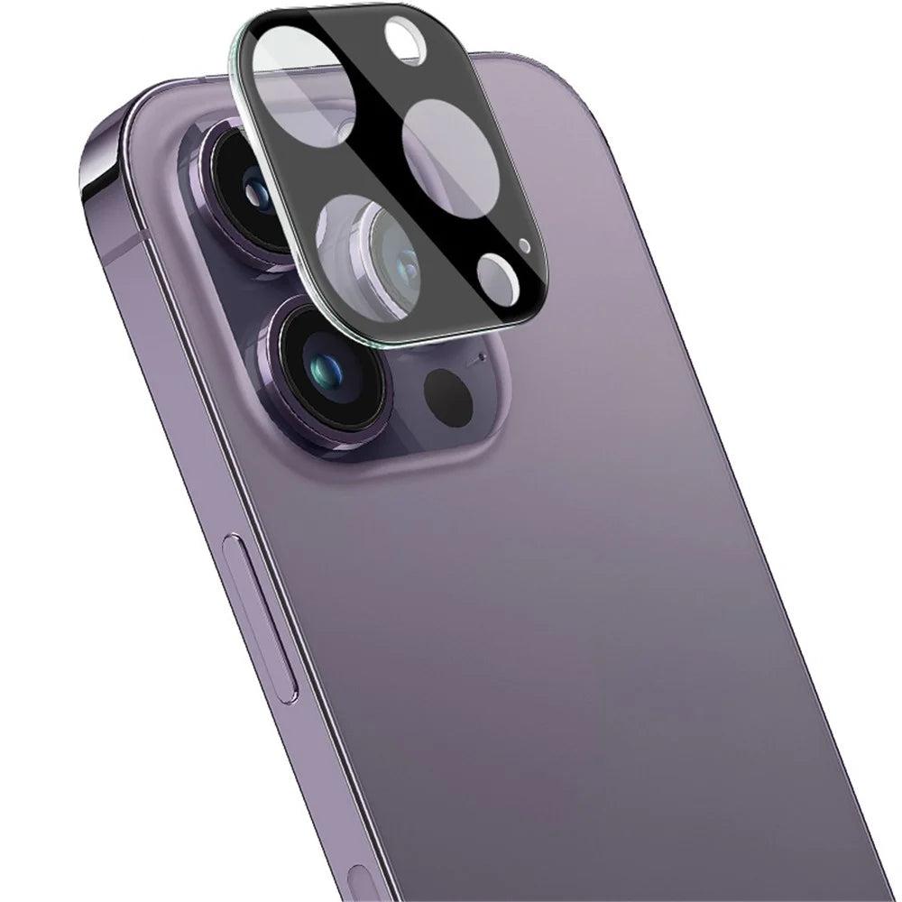 IMAK For iPhone 14 Pro / 14 Pro Max Tempered Glass Lens Film + Acrylic Lens Cap Anti-scratch Camera Lens Protector (Black Version) - 4