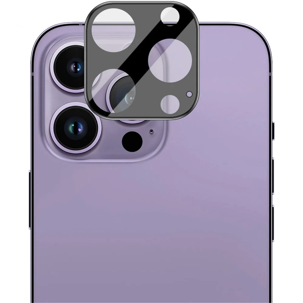 IMAK For iPhone 14 Pro / 14 Pro Max Tempered Glass Lens Film + Acrylic Lens Cap Anti-scratch Camera Lens Protector (Black Version) - 6