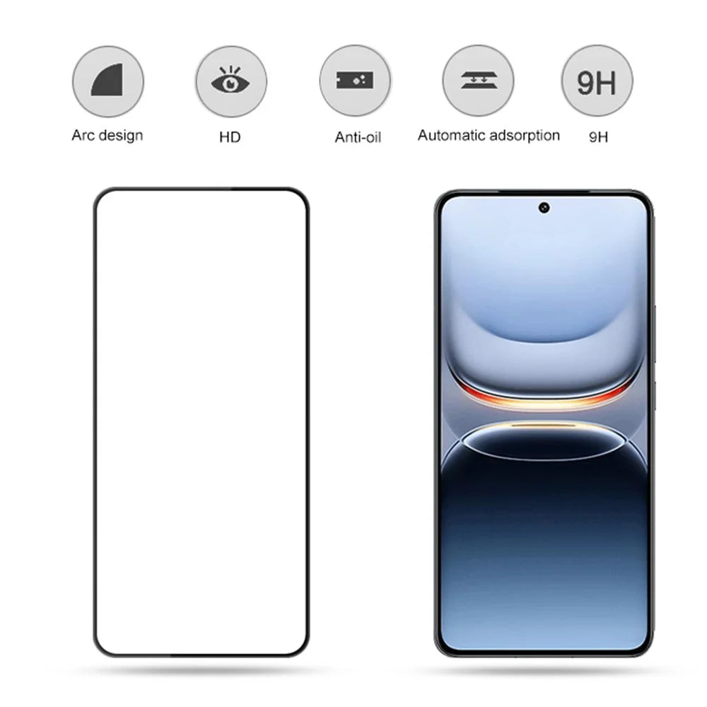 MOCOLO For vivo iQOO 13 5G Screen Protector Anti-Shatter Silk Printing Tempered Glass Film - Black - 2