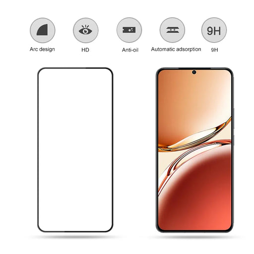 MOCOLO For Oppo Reno12 F 4G / 5G Screen Protector Anti-Shatter Silk Printing Tempered Glass Film - Black - 2