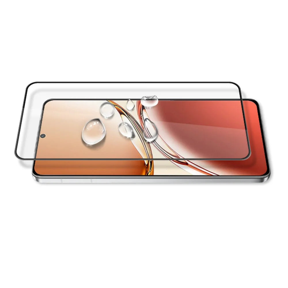 MOCOLO For Oppo Reno12 F 4G / 5G Screen Protector Anti-Shatter Silk Printing Tempered Glass Film - Black - 3