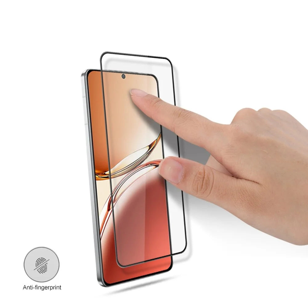 MOCOLO For Oppo Reno12 F 4G / 5G Screen Protector Anti-Shatter Silk Printing Tempered Glass Film - Black - 4