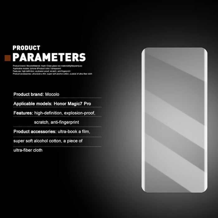 MOCOLO For Honor Magic7 Pro 5G Screen Protector Tempered Glass UV Liquid Film 3D Curved Full Coverage - 6