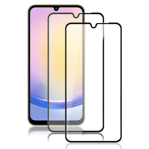 AMORUS 2Pcs For Samsung Galaxy A26 5G Screen Protector Shatterproof Silk Printing Tempered Glass Film - Black - 1