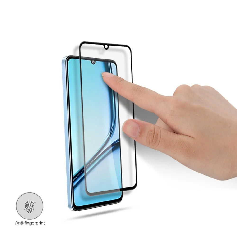 MOCOLO For Realme Note 50 4G Screen Protector Anti-Shatter Silk Printing Tempered Glass Film - Black - 3