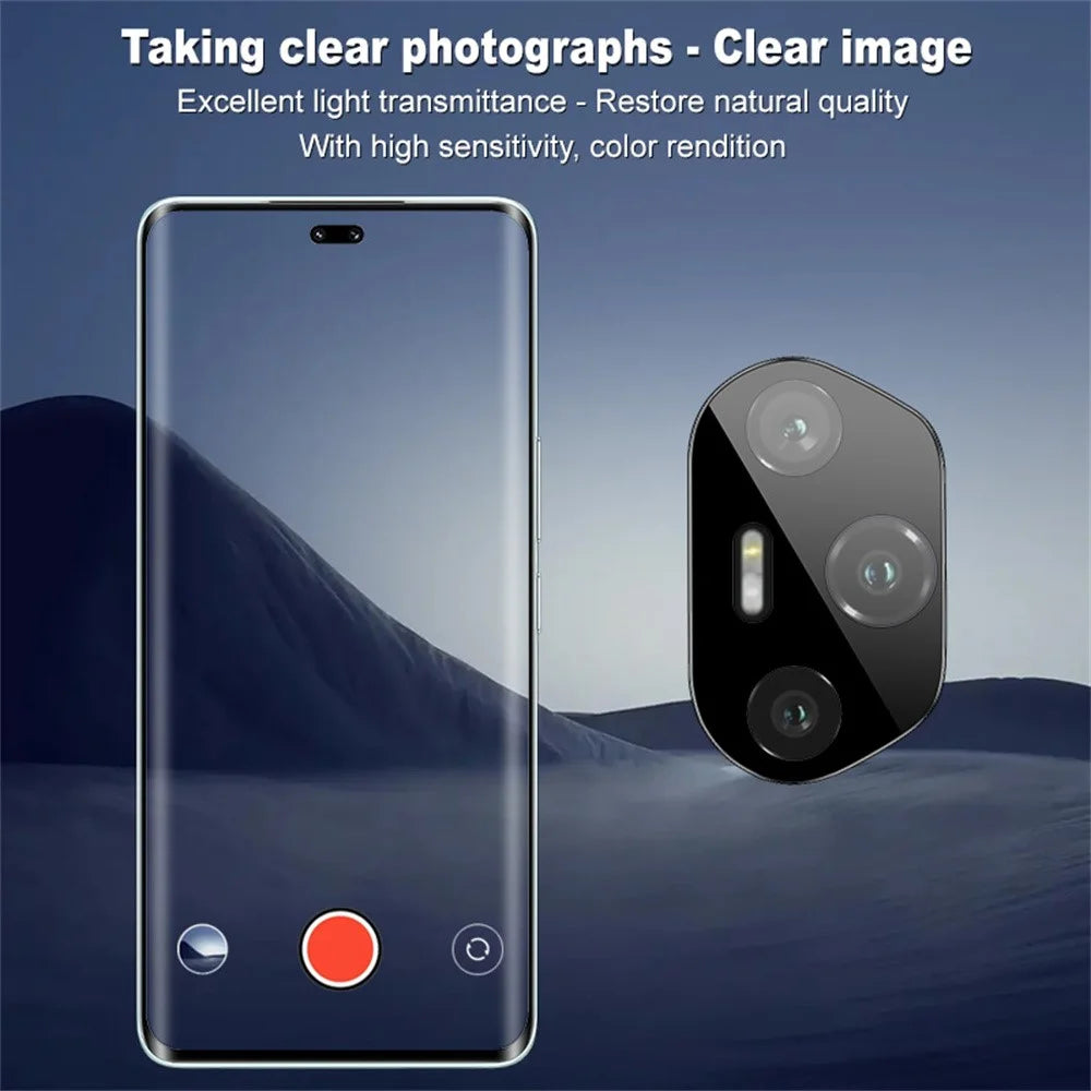IMAK For Honor 300 Pro / 300 Ultra Tempered Glass Camera Lens Protector with Self Positioning Frame (Black Version) - 4