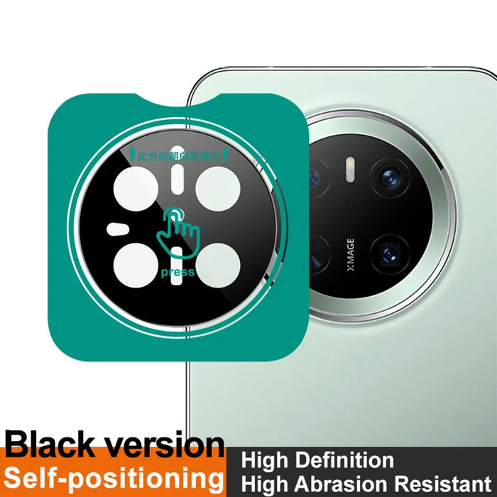 IMAK For Huawei Mate 70 Tempered Glass Camera Lens Protector with Self Positioning Frame (Black Version) - 3