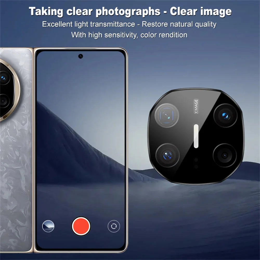 IMAK For Huawei Mate X6 Tempered Glass Camera Lens Protector with Self Positioning Frame (Black Version) - 4
