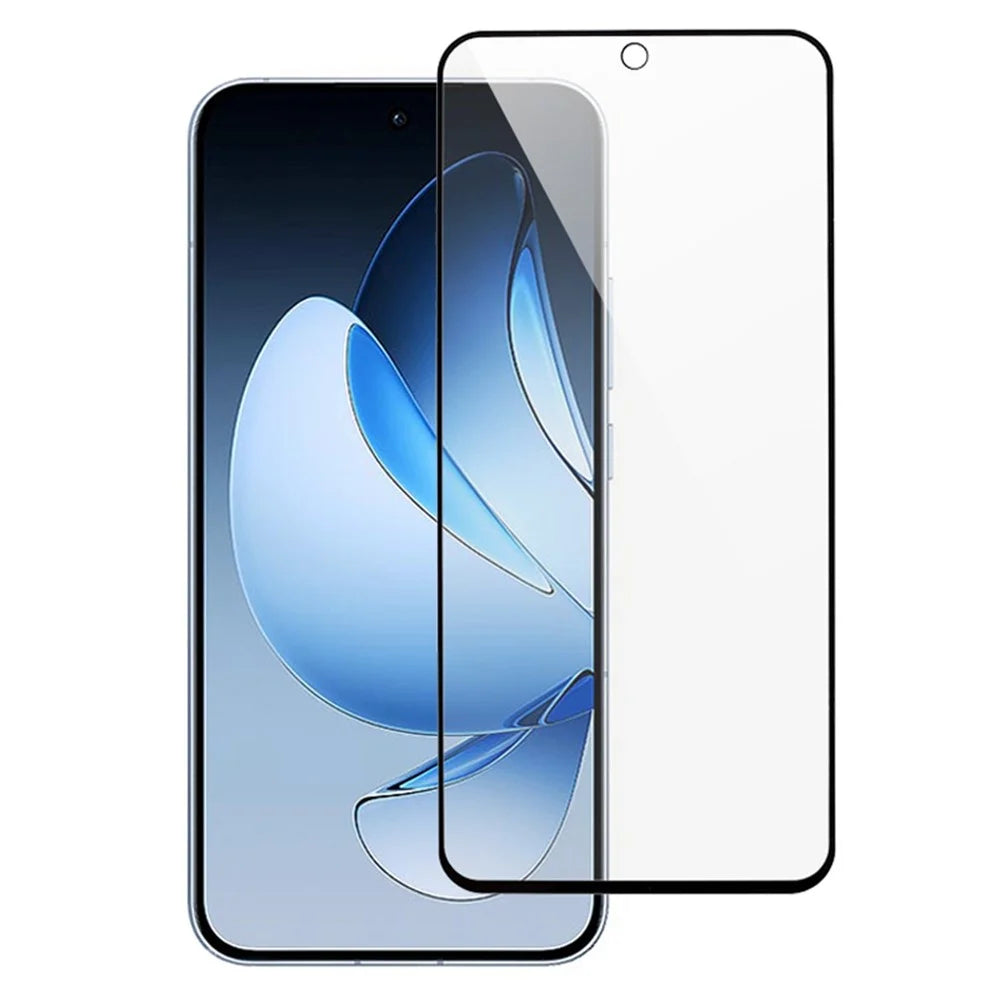 For Oppo Reno13 5G (Global) Screen Protector Black Edge Matte Anti-Fingerprint Tempered Glass Film - 1