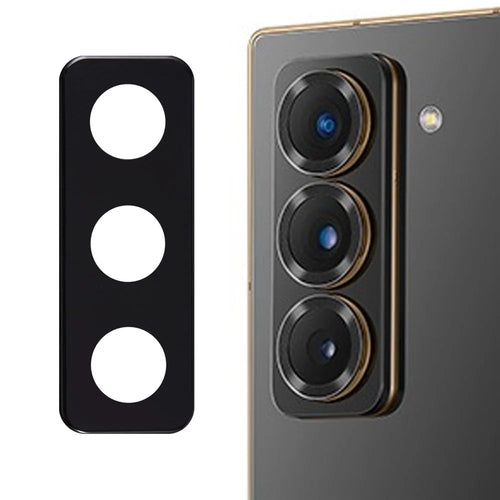 For Samsung Galaxy Z Fold Special / W25 5G Tempered Glass Lens Protector Black Silk Printing Camera Lens Film - 1