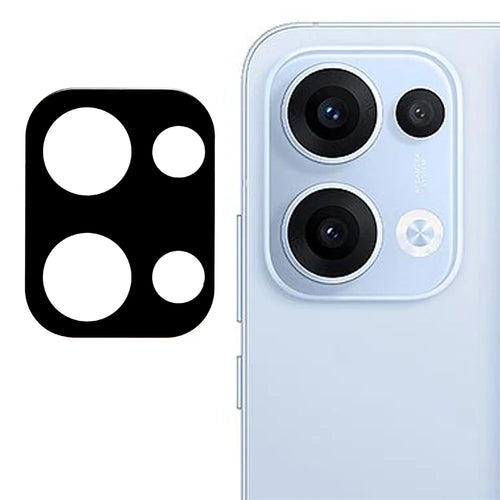 For Oppo Reno13 5G (Global) Tempered Glass Lens Protector Black Silk Printing Camera Lens Film - 1