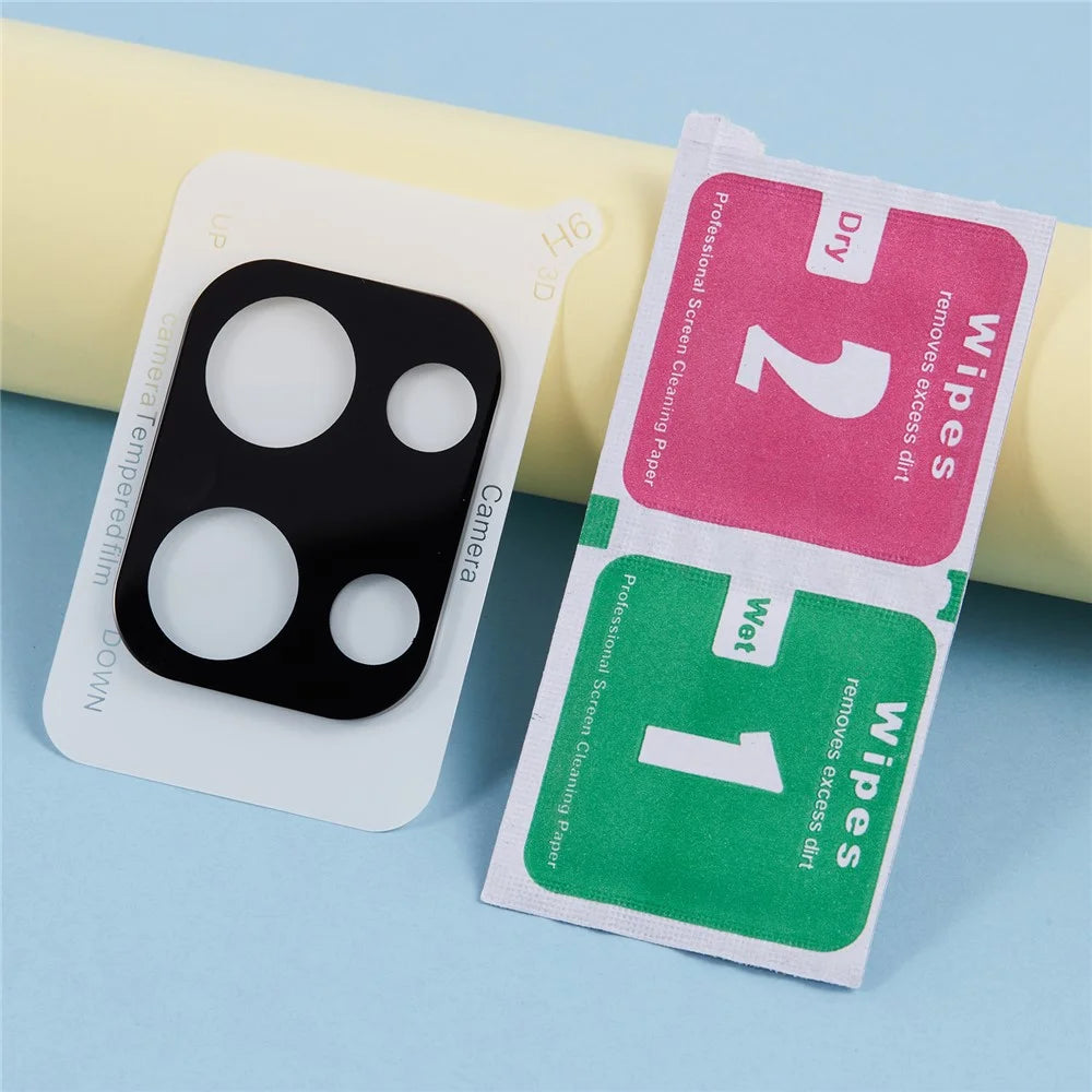 For Oppo Reno13 5G (Global) Tempered Glass Lens Protector Black Silk Printing Camera Lens Film - 6