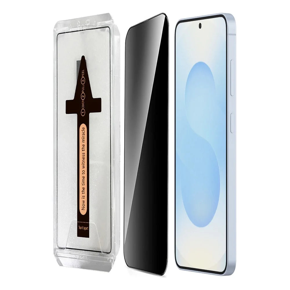 For Samsung Galaxy S25 Anti Spy Tempered Glass Screen Protector with Automatic Dust Removal Tool - 1
