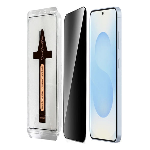 For Samsung Galaxy S25+ Anti Spy Tempered Glass Screen Protector with Automatic Dust Removal Tool - 1