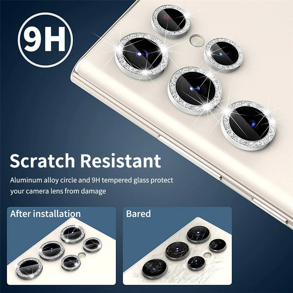 ENKAY HAT PRINCE For Samsung Galaxy S25 Ultra Camera Lens Protector  Glitter Decor Tempered Glass Lens Film - Black - 2