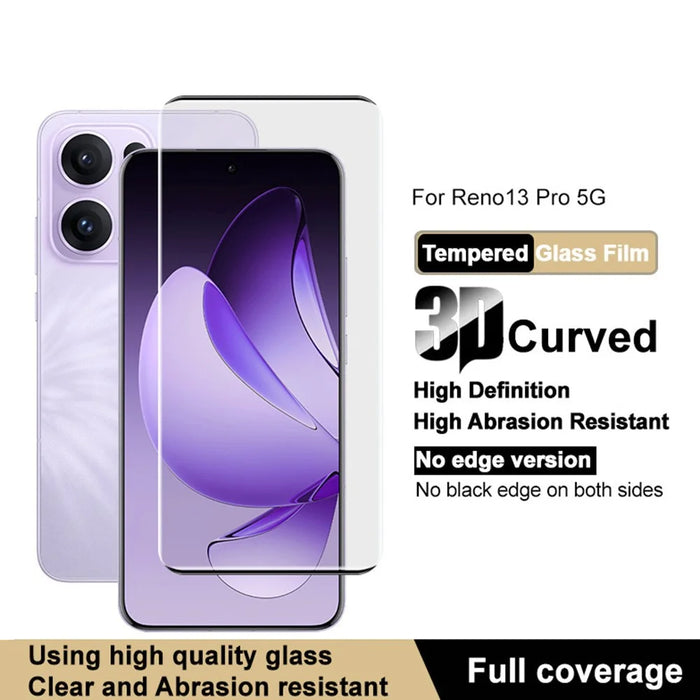 IMAK For Oppo Reno13 Pro 5G 3D Curved Tempered Glass Full Screen Protector (No Edge Version) - 3
