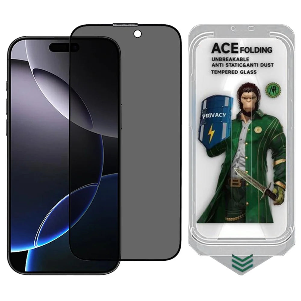 ESHMILY For iPhone 16 Pro Max Screen Protector 2.5D High Aluminium-Silicon Glass Anti Spy Film with Easy Installation Tool - 1