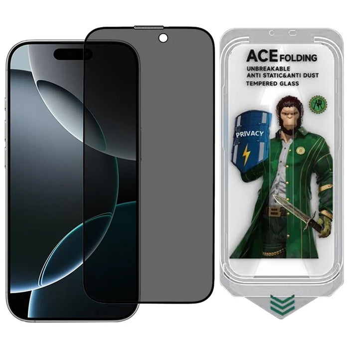 ESHMILY For iPhone 16 Pro Screen Protector 2.5D High Aluminium-Silicon Glass Anti Spy Film with Easy Installation Tool - 1