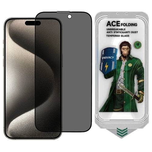ESHMILY For iPhone 15 Pro Max Screen Protector 2.5D High Aluminium-Silicon Glass Anti Spy Film with Easy Installation Tool - 1
