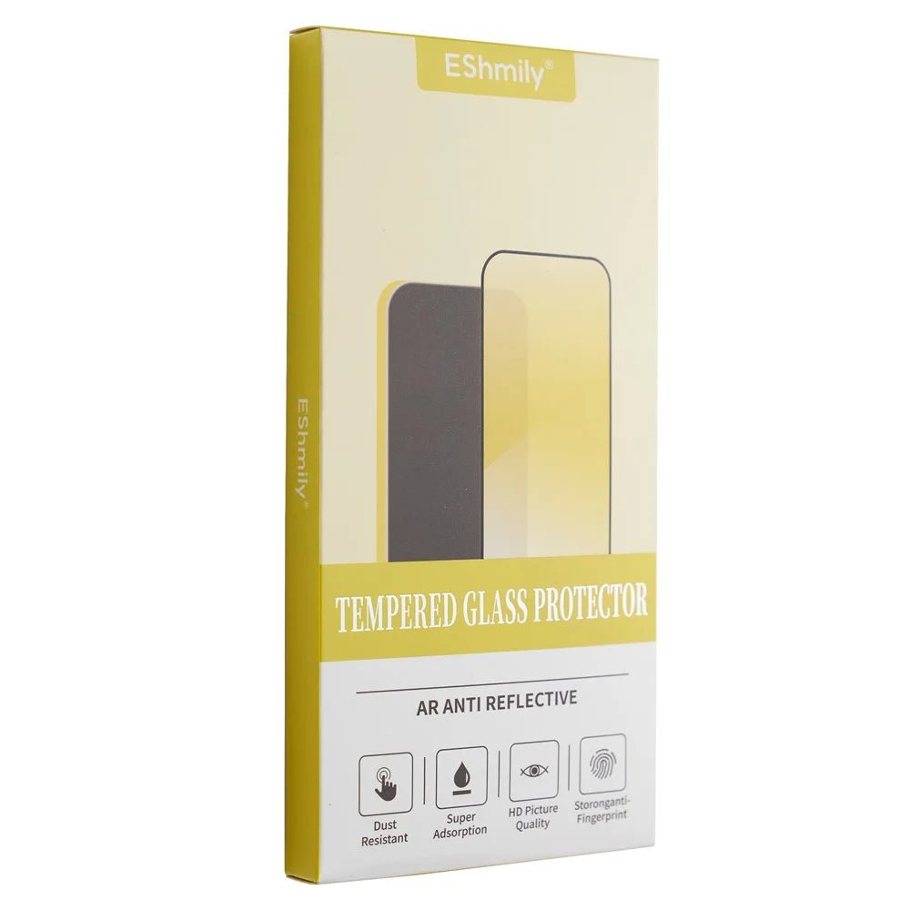 ESHMILY Screen Protector For iPhone 16  /  15  /  14 Pro 2.5D High Aluminium-Silicon Glass Anti Spy Film with Easy Installation Tool - 7