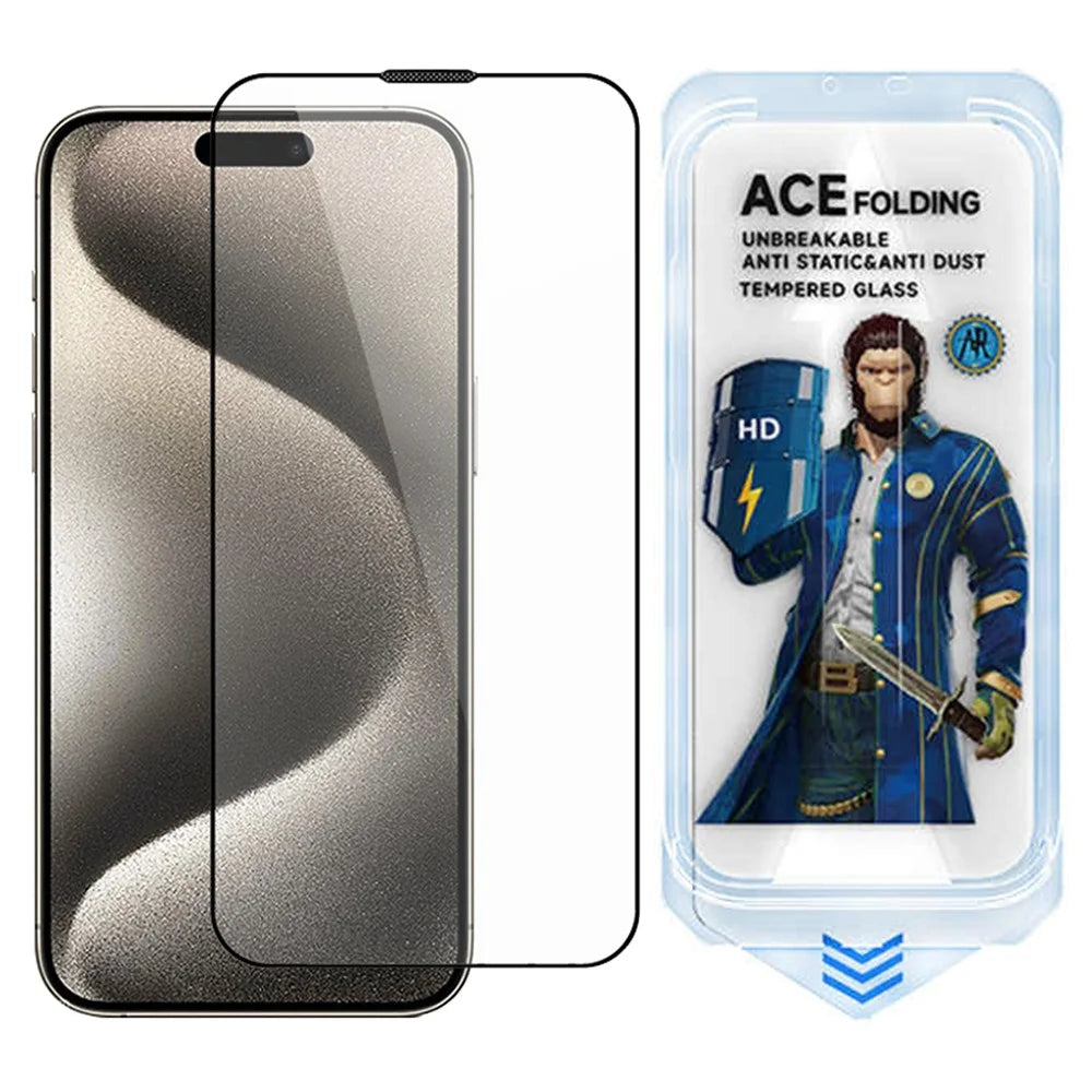 ESHMILY For iPhone 15 Pro Max Screen Protector 2.5D High Aluminium-Silicon Glass Clear Film with Easy Installation Tool - 1