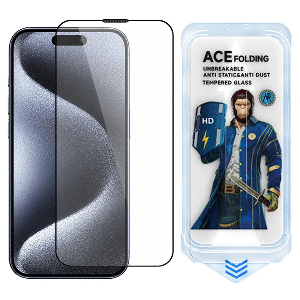 ESHMILY For iPhone 15 Pro Screen Protector 2.5D High Aluminium-Silicon Glass Clear Film with Easy Installation Tool - 1